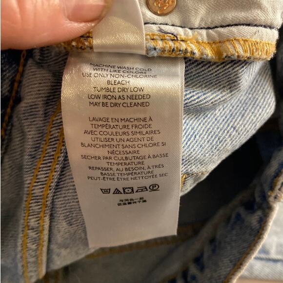 Free People We The Free Distressed Straight Leg Jeans Women’s 26 Light Wash - Picture 5 of 7